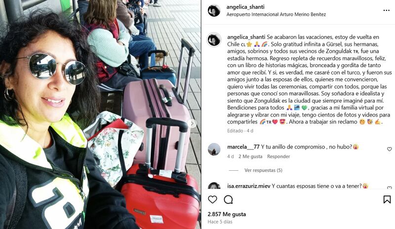 Publicación de Angélica Sepúlveda | Fuente: Instagram @angelica_shanti