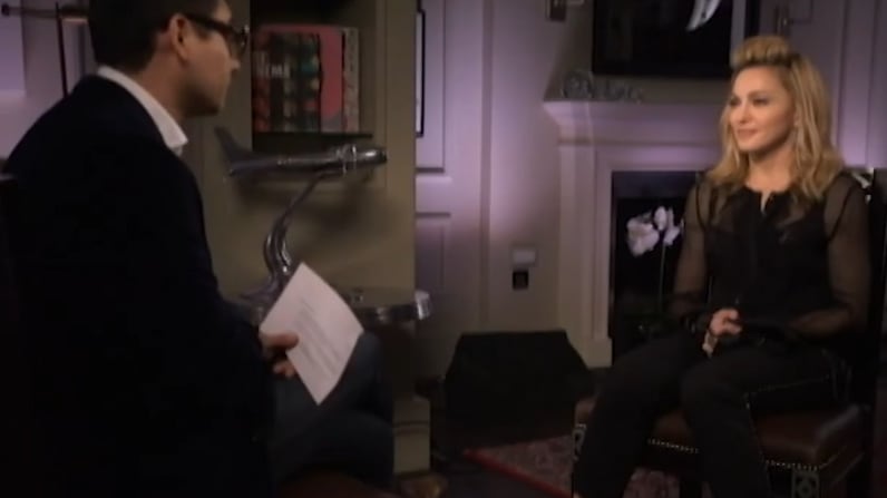 Andrés Caniulef entrevistando a Madonna | Captura: #Francamente