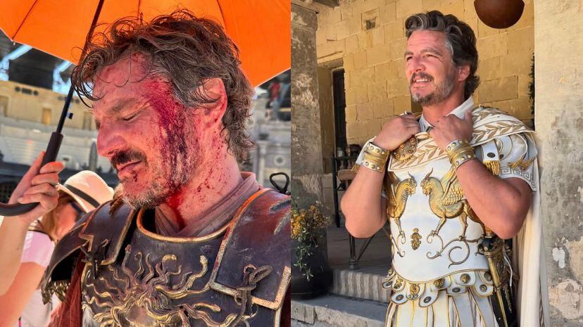 Pedro Pascal reveló fotografías inéditas del rodaje de Gladiador II