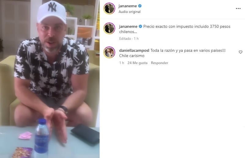 El periodista reveló la marcada diferencia de precios entre Emiratos Árabes Unidos y Chile al mostrar los tres productos y la boleta de pago de los mismos.