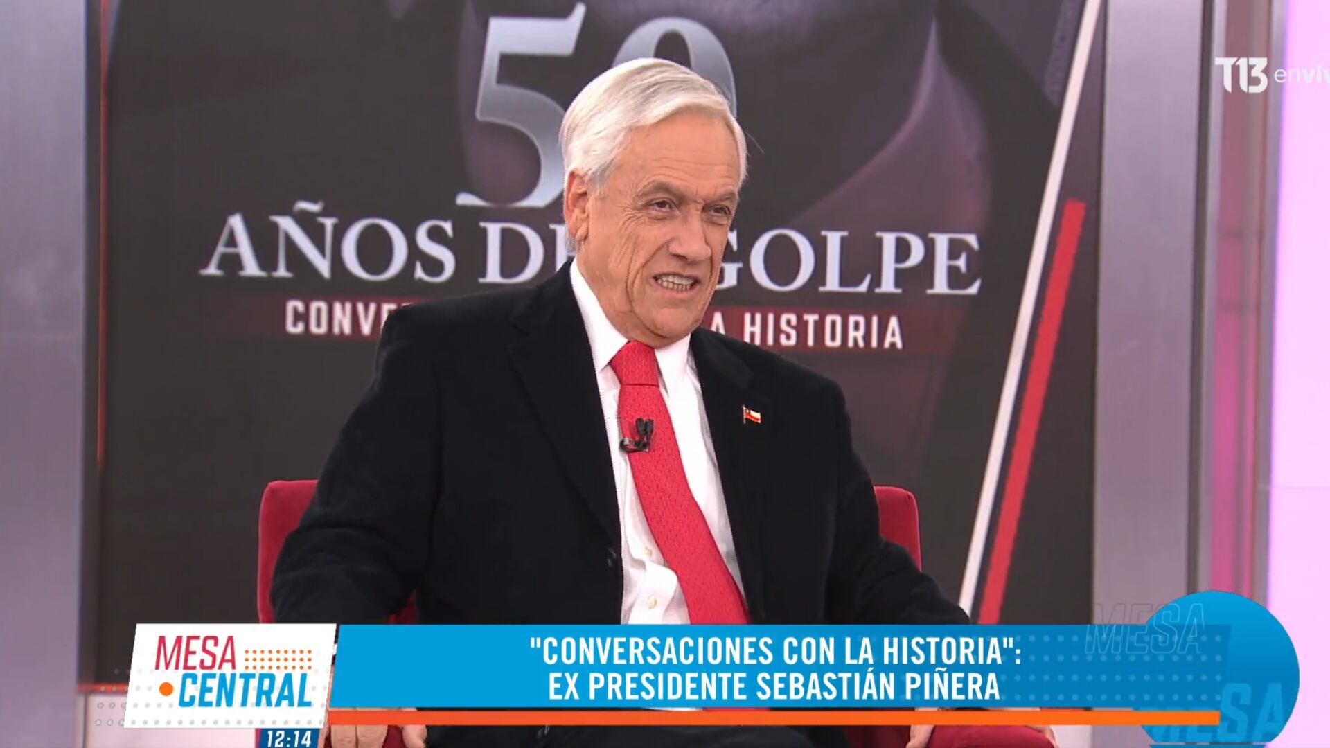 Sebastián Piñera en "Mesa Central" | Captura