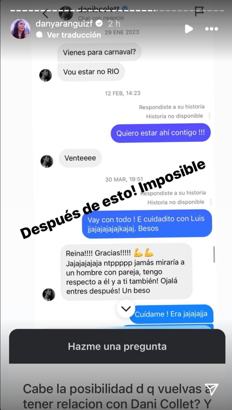 Historia de Daniela Aránguiz | Fuente: Instagram