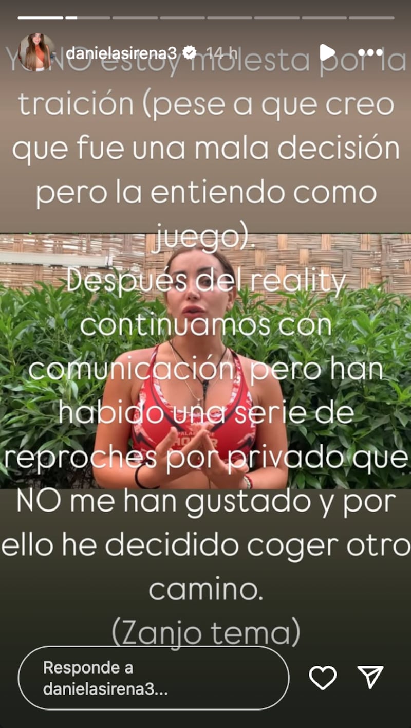 Historia de Daniela Requena | Captura: Instagram @danielasirena3