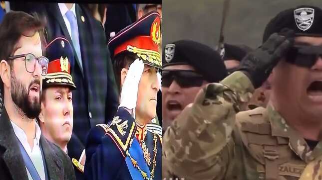 El Presidente de la República Gabriel Boric sorprendió al entonar el himno ‘Los Viejos Estandartes’ durante el desfile de una de las Divisiones de Montaña de las Fuerzas Armadas, en la Parada Militar 2023. 
Fue en distintos videos replicados en redes sociales donde se ve al Mandatario cantando el himno junto con los uniformados.
Si bien, en Twitter causó gran extrañeza y también las burlas de sus detractores, esta situación no sería inédita en un Presidente puesto que también Michell Bachelet lo realizó en su oportunidad.