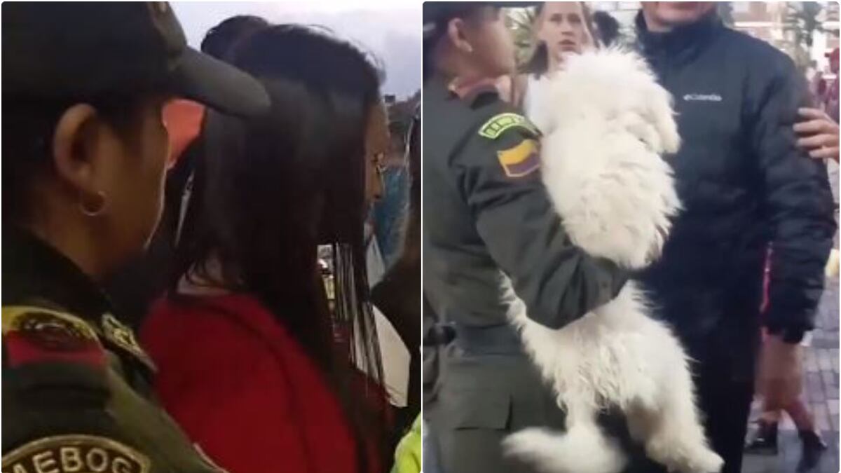 Hincha de Santa Fe dejó a su perro amarrado afuera del Campín durante todo el partido