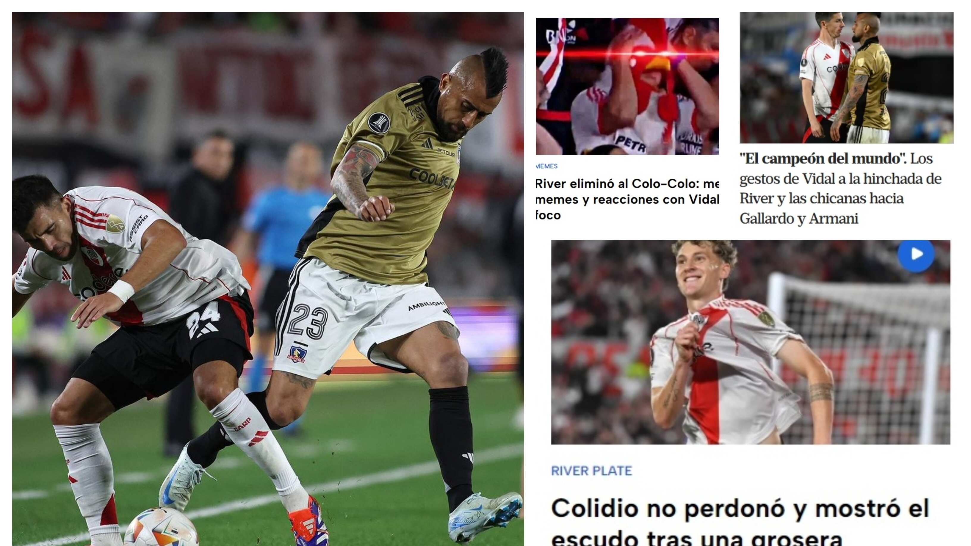 La prensa transandina aprovechó el triunfo de River Plate sobre Colo Colo en Copa Libertadores (1-0) para destacar los conflictos de Arturo Vidal con el cuadro transandino.