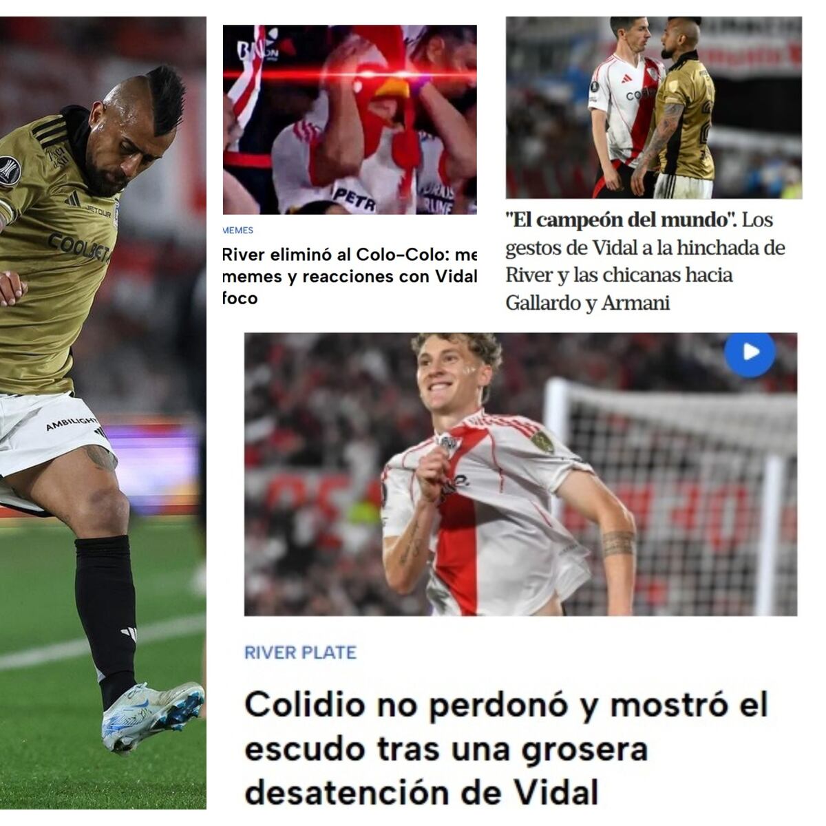 Arturo Vidal criticado por la prensa argentina tras eliminación de Colo Colo Arturo Vidal criticado por la prensa argentina tras eliminación de Colo Colo