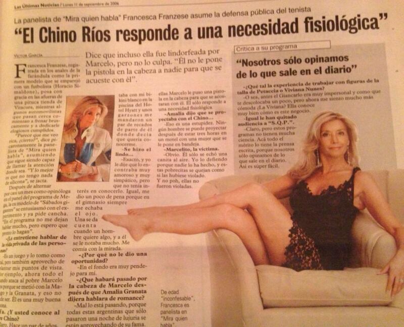 Hace días atrás el programa Zona de Estrellas reveló en exclusiva los mensajes de alto contendio erótico que Félix Ureta enviaba a otra mujer, mientras se encontraba en pareja con Raquel Argandoña. Ahora. en Que te lo digo revelaron la identidad de la mujer, quien tendría un gran parecido a la animadora de Tal Cual. 
Se trata de la famosa modelo de las época de los años 80′ y 90´ Francesca Franzese, quien también fue panelista de extinto espacio de farándula “Mira quién habla” y estuvo casada con el jugador de Colo Colo, Horacio Simaldone, siendo reconocida en aquellos tiempos como “la primera modelo en emparejarse con un futbolista”, destacaba la prensa de antaño. 
“Quien sepultó a Raquel, porque Félix dijo, ¿para qué tener a Tutankamón cuando puedo tener a Osiris? ¿Para qué tener a Úrsula si puedo tener a la Sirenita? (...) Y por eso Félix dijo, Raquel, con tus 250 operaciones y los corchetes de titanio que te pusieron, podrás superar a la siguiente mujer”, ironizó “el chacal de la farándula”, Sergio Rojas.