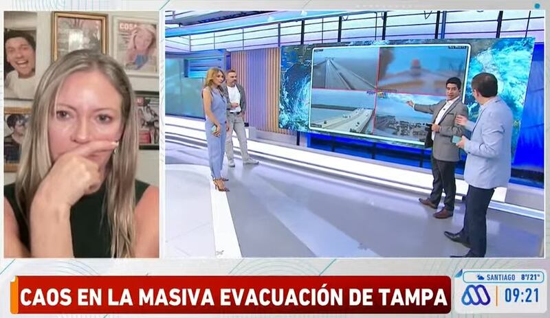La figura televisiva contó en el matinal del canal privado cómo se prepara con su esposo Rafael Araneda y sus hijos para la llegada del huracán Milton a Miami, Orlando y Tampa.