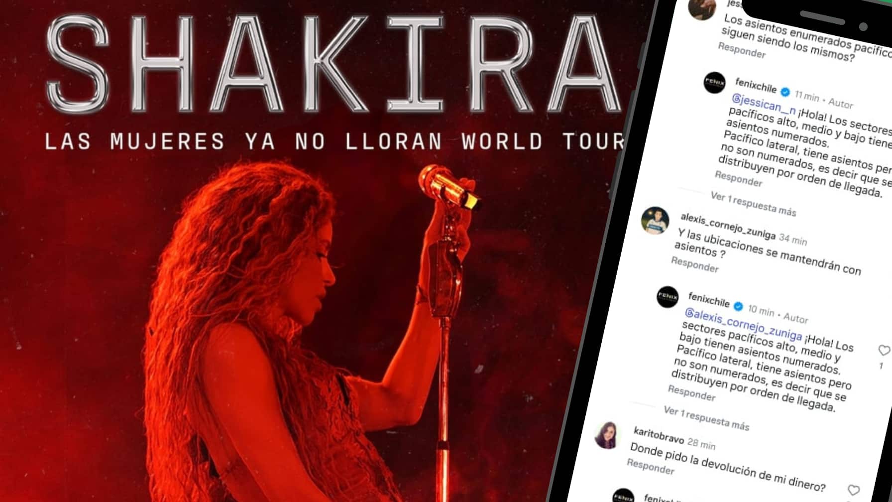 Fénix Entertainment cambió de recinto el concierto de Shakira en Santiago, desatando la molestia de miles de fanáticos chilenos.