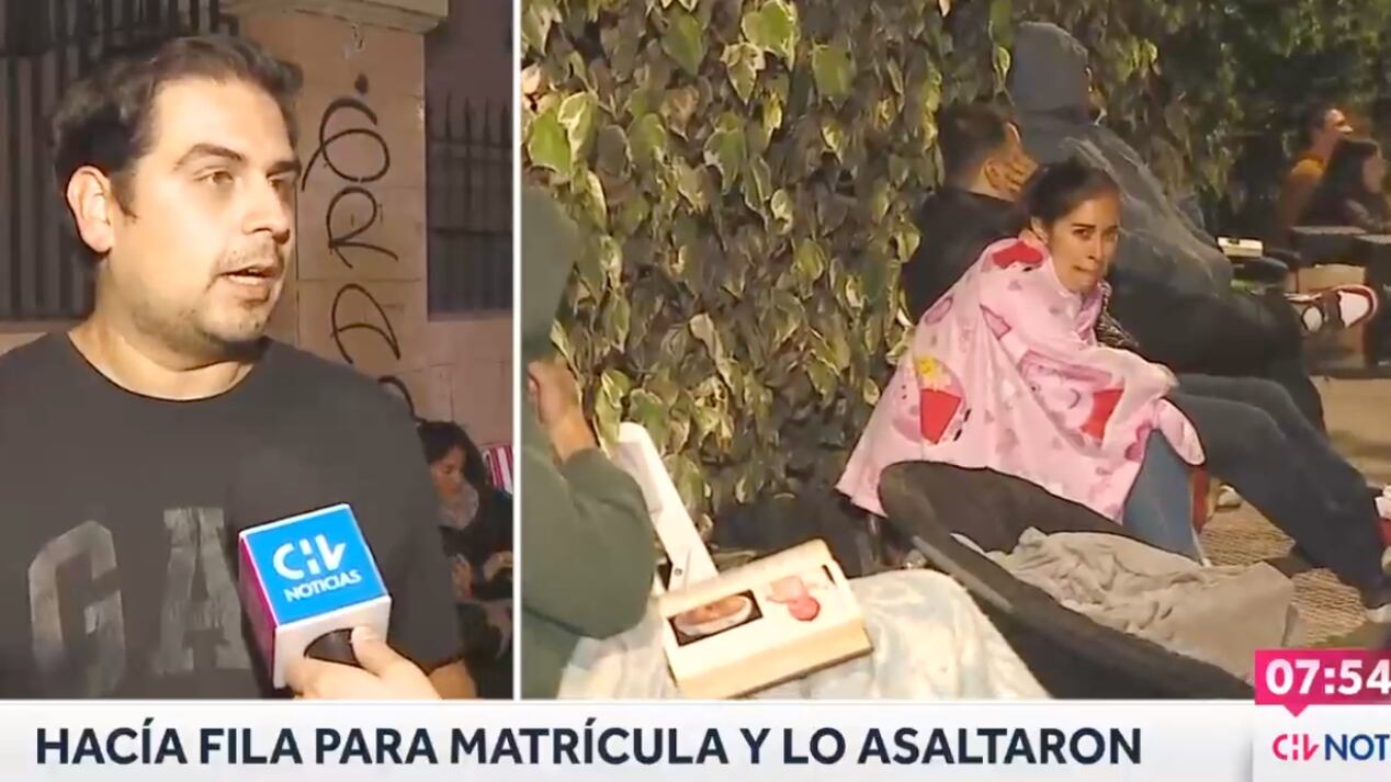 Hombre asaltado en fila de colegio