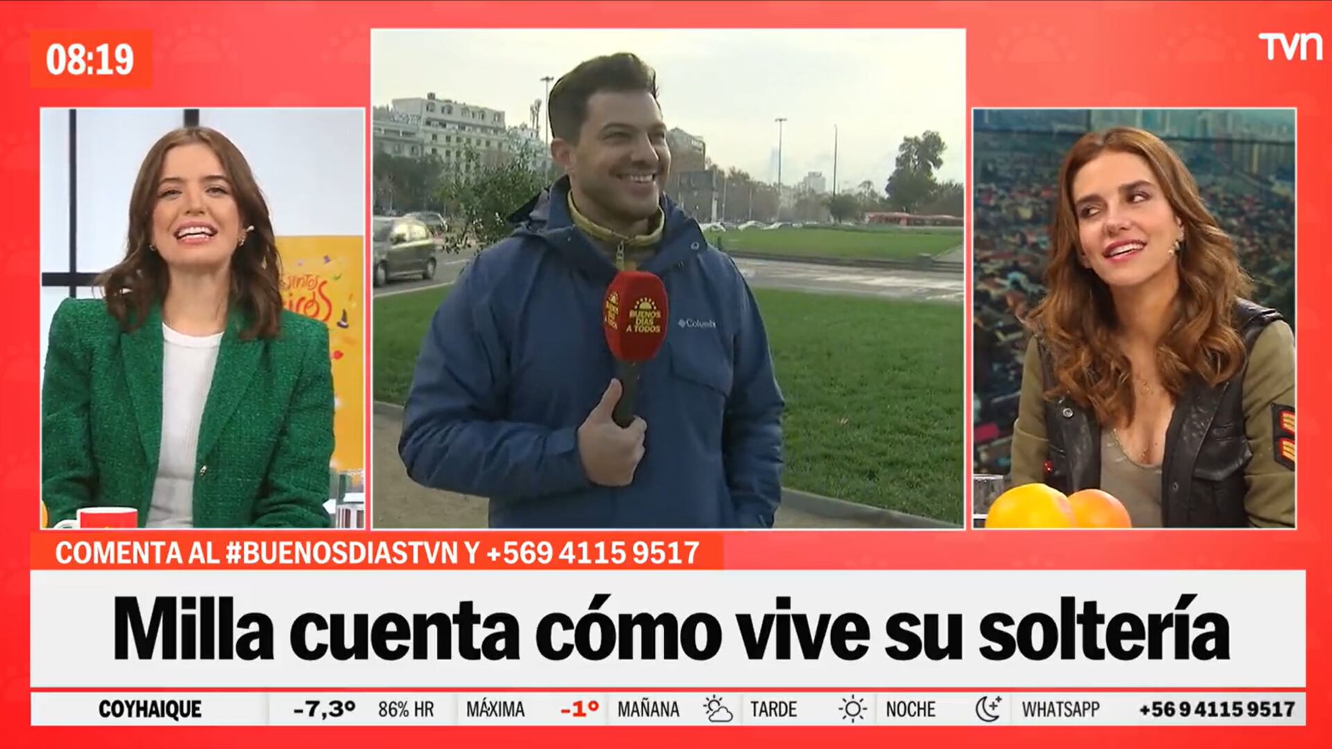 Millaray Viera, Simón Oliveros y María Luisa Godoy | Captura: TVN