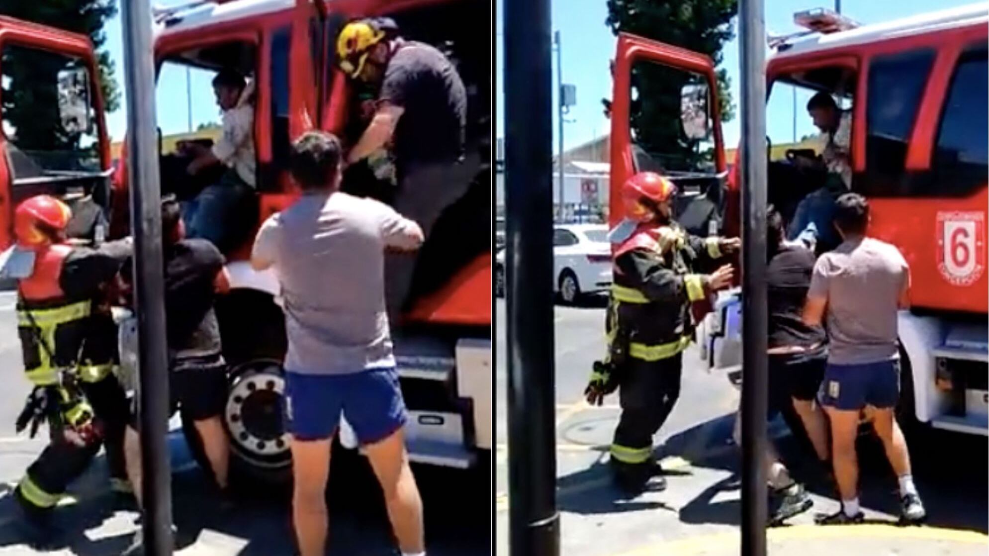 Extraño sujeto intentó robar carro de Bomberos