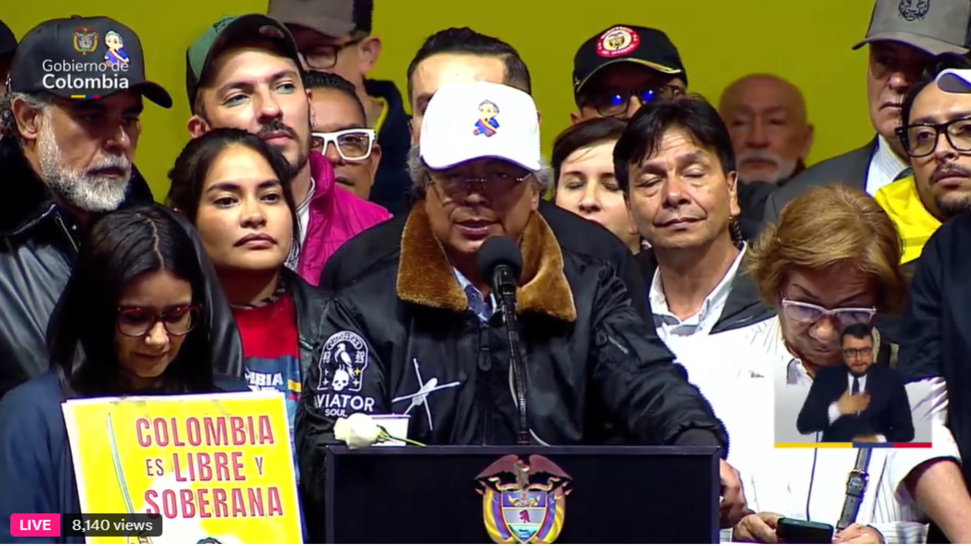 Petro en manifestaciones por soberanía del país.