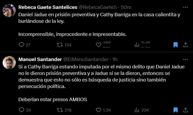 Reacción prisión preventiva Daniel Jadue | X