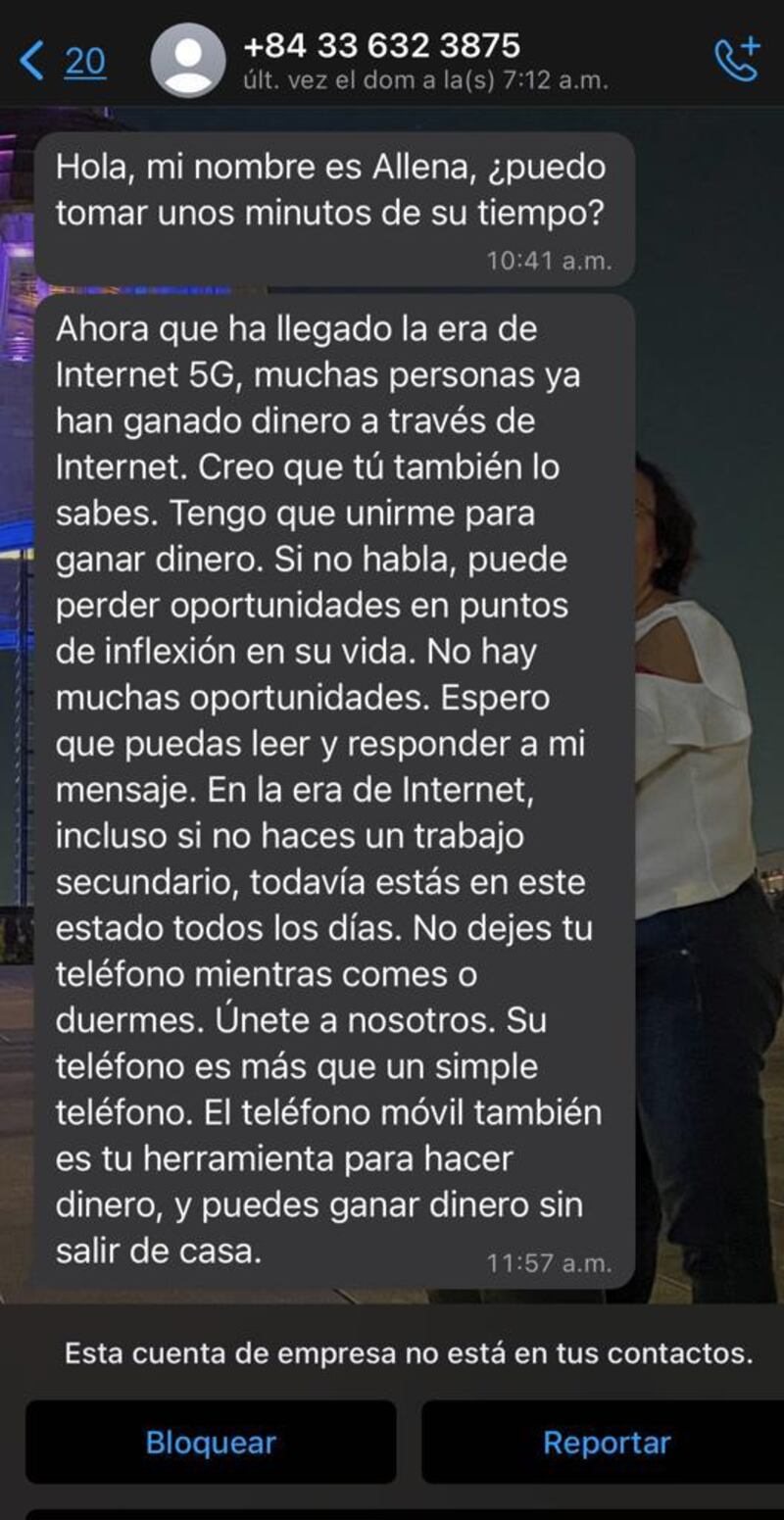 Estafa de oferta laboral por mensaje de Whatsapp