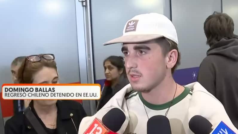Domingo Ballas, joven de 19 años detenido en Estados Unidos | Captura: T13