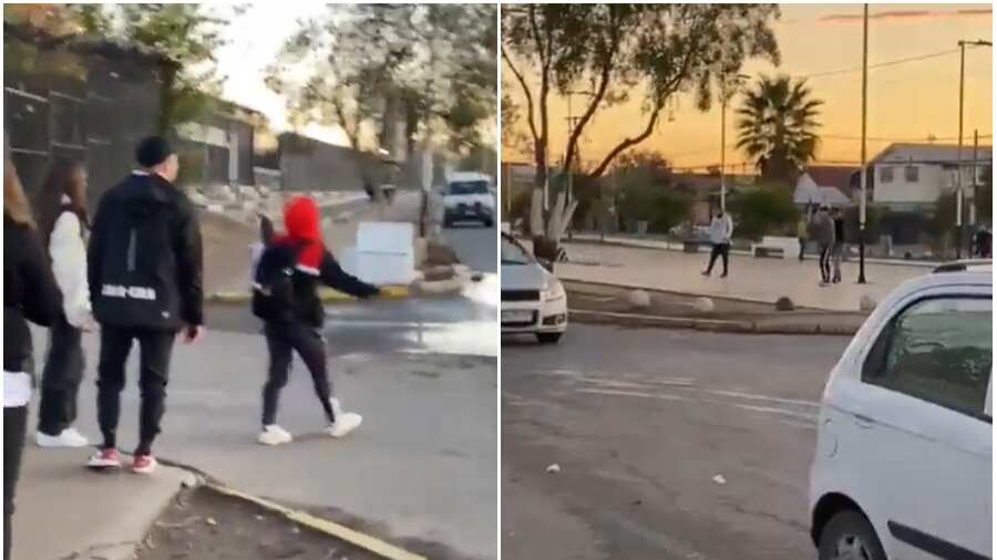 Javiera Grez encarando a los barristas