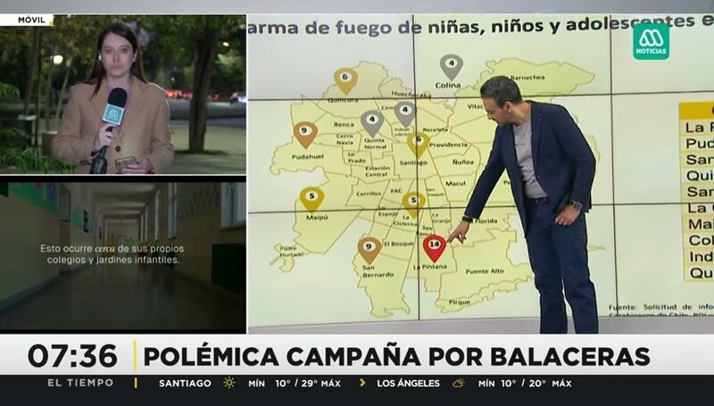 El periodista se indignó con el elevado número de escolares y adolescentes muertos por arma de fuego en la última década en la comuna de La Pintana.