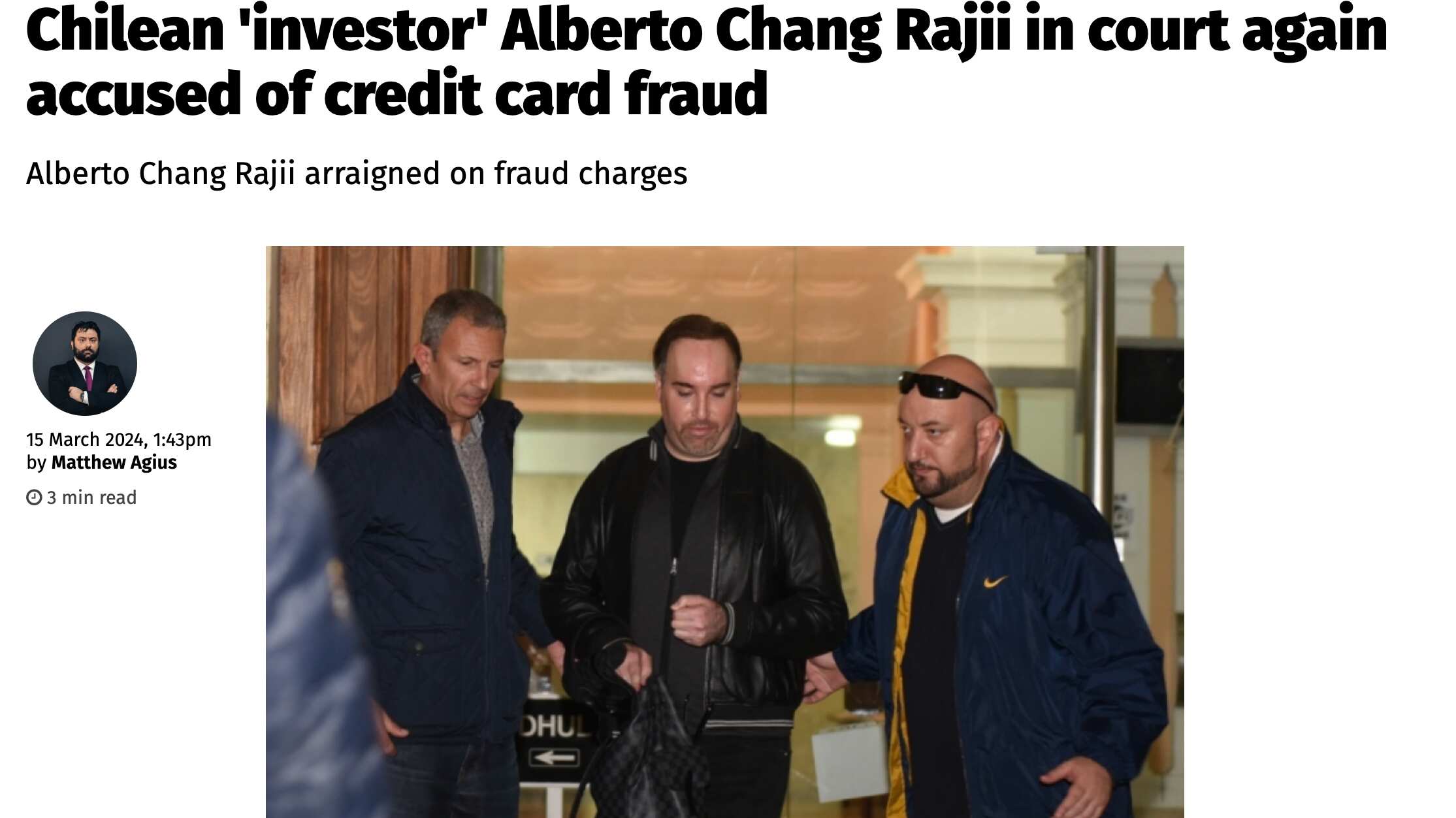 Alberto Chang detenido en Malta