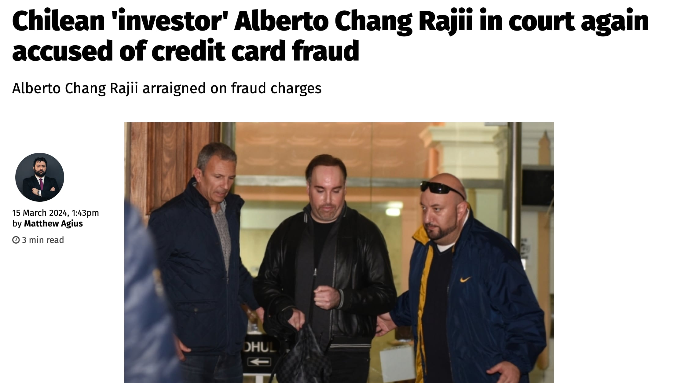Alberto Chang detenido en Malta