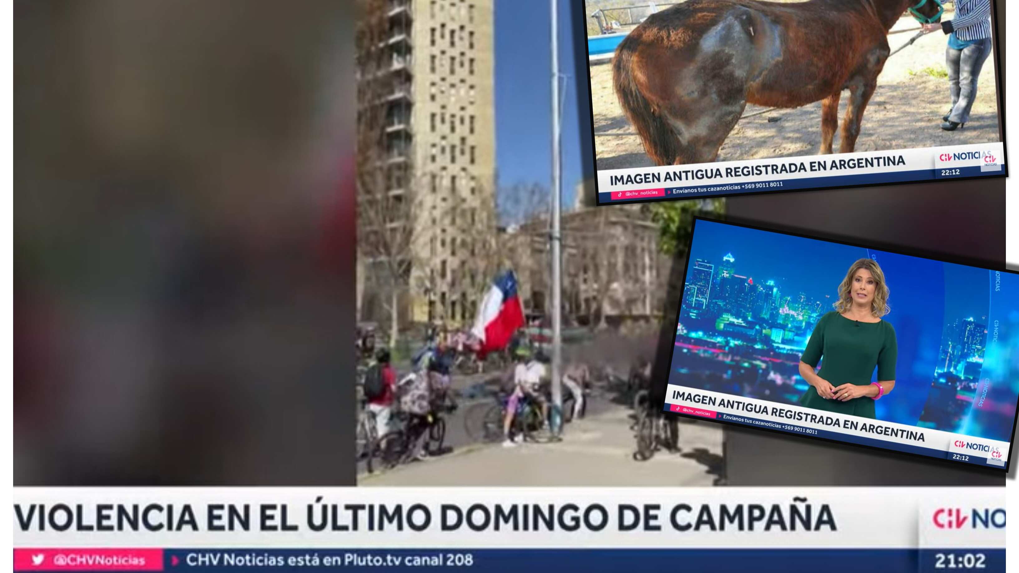 En CHV Noticias debieron negar la veracidad de una de las fotografías enviadas por el presidente de la Fundación Soy del Campo, Óscar Núñez, donde se aprecia a un caballo con tiña y no herido por el golpe de un ladrillo.