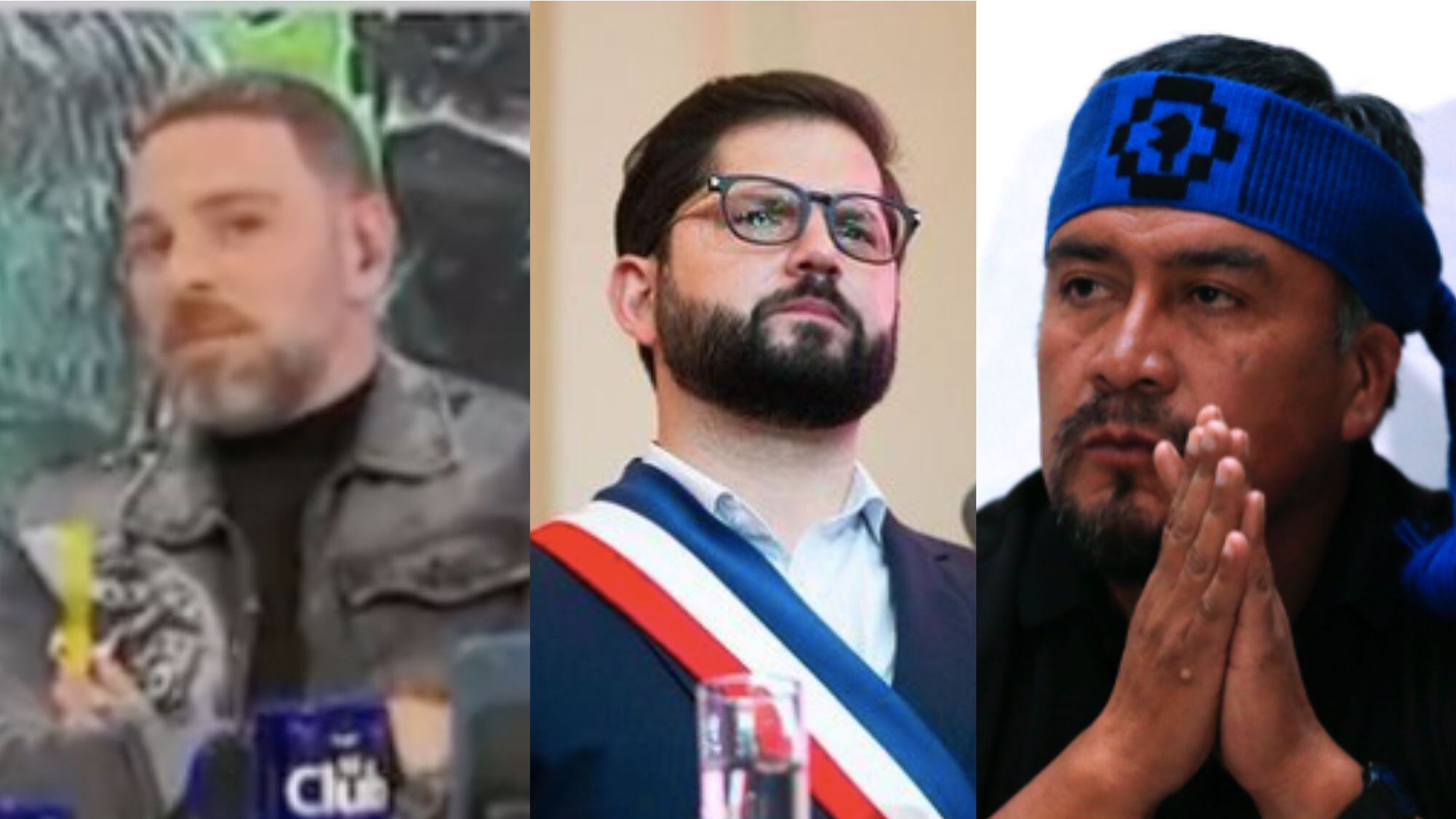 José Antonio Neme, Gabriel Boric y Héctor Llaitul