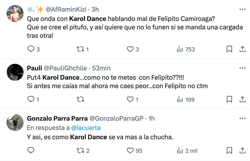 Comentarios sobre Karol Lucero | Captura: X