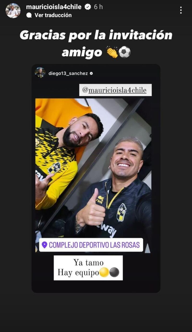 Mauricio Isla junto a Diego Sánchez