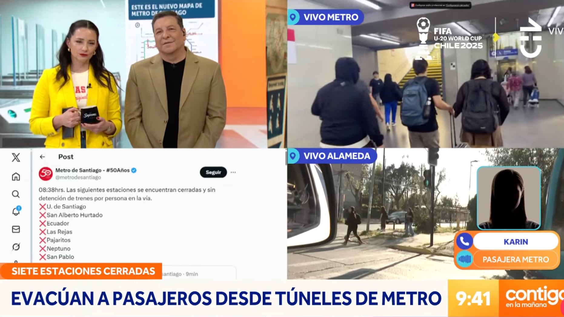 Pasajera revela lo que pasó en el Metro de Santiago