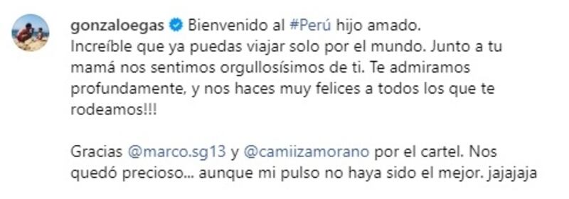 El chico reality emocionó a sus seguidores de redes sociales al mostrar su recibimiento a Noah en Perú.