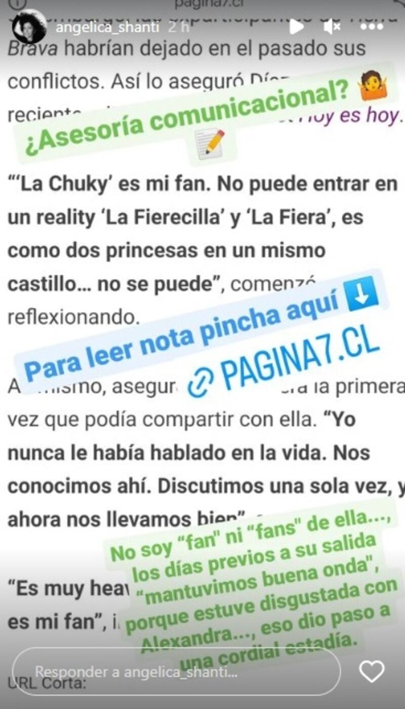 La exparticipante de "Tierra Brava" negó haberse hecho amiga de Pamela Díaz después de salir del encierro.