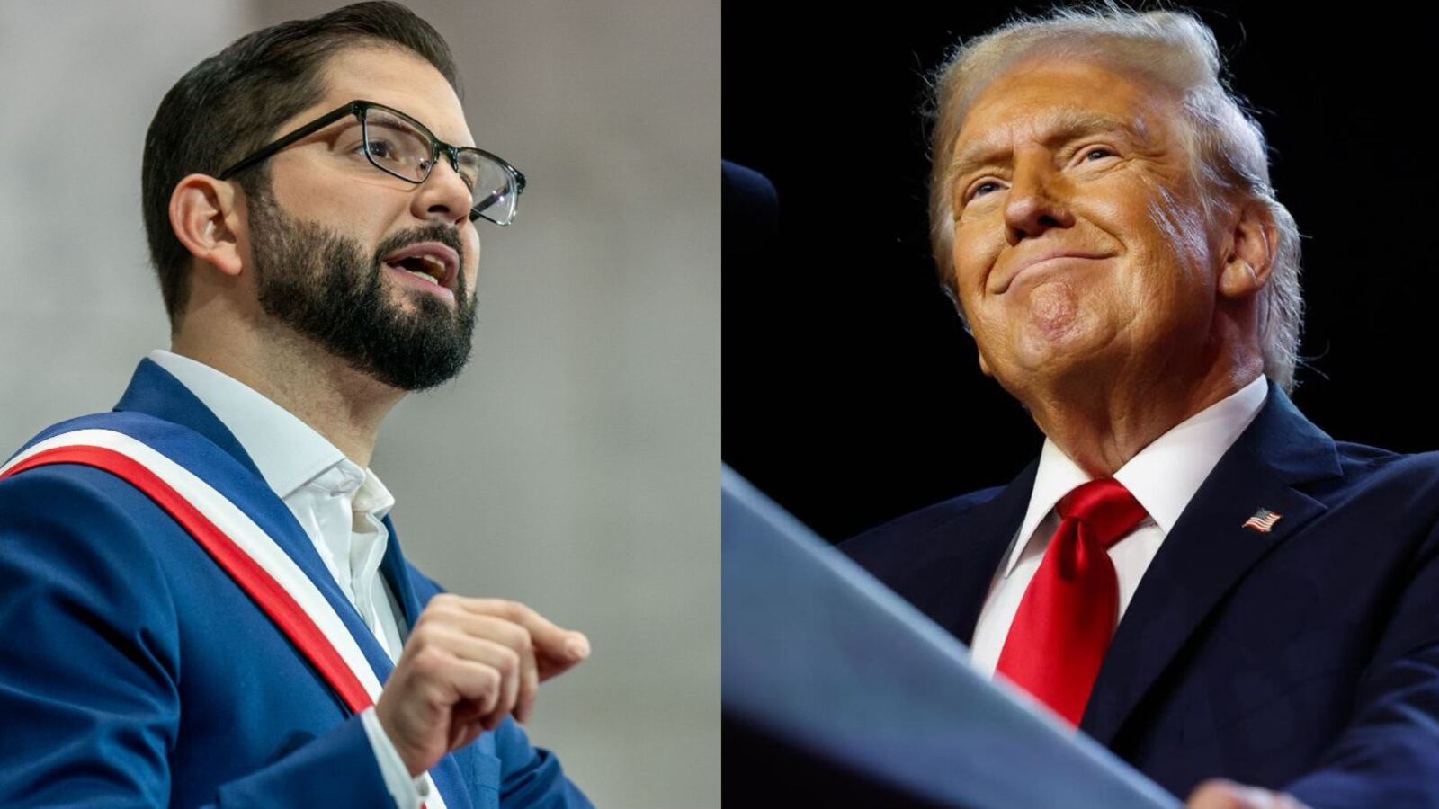 Gabriel Boric y Donald Trump