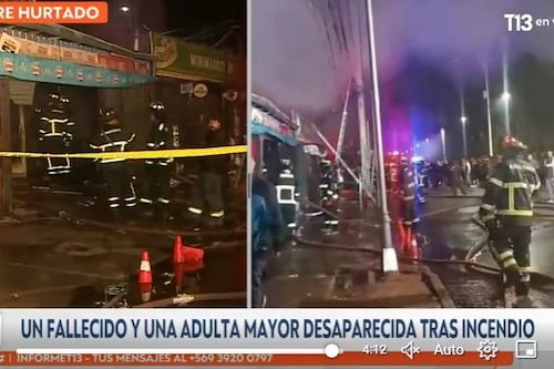 Matrimonio muere en incendio que destruyó minimarket en Padre Hurtado