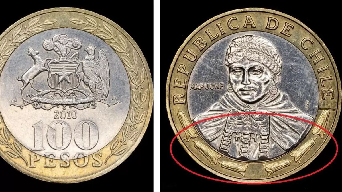 Ejemplares de monedas chilenas de 100 y 500 pesos que valen una fortuna.