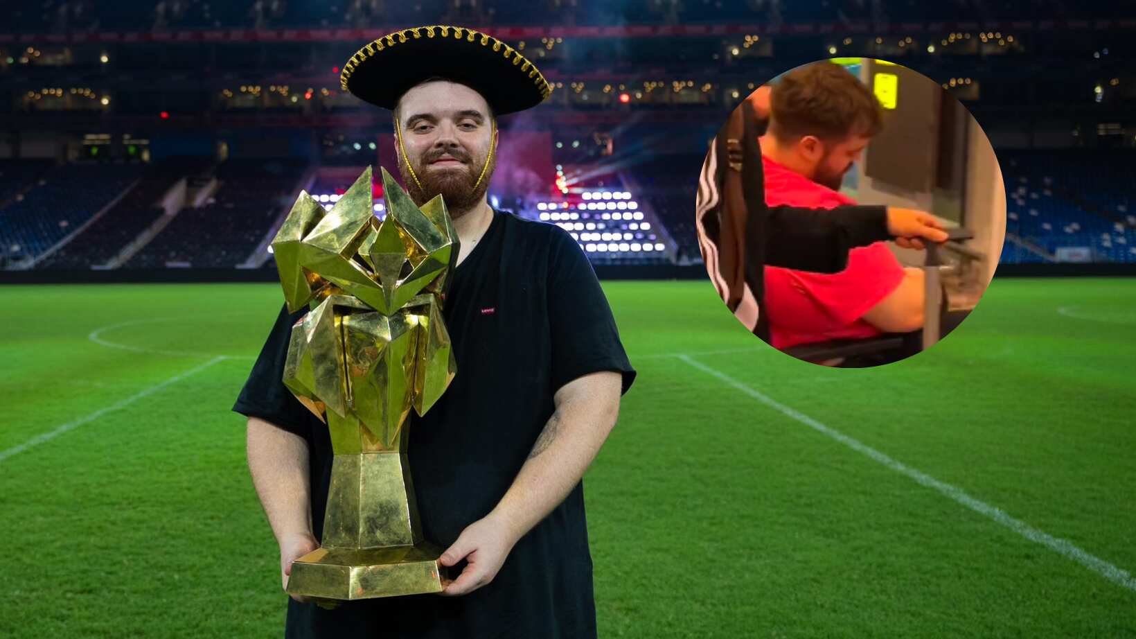 Ibai Llanos apareció en silla de ruedas.