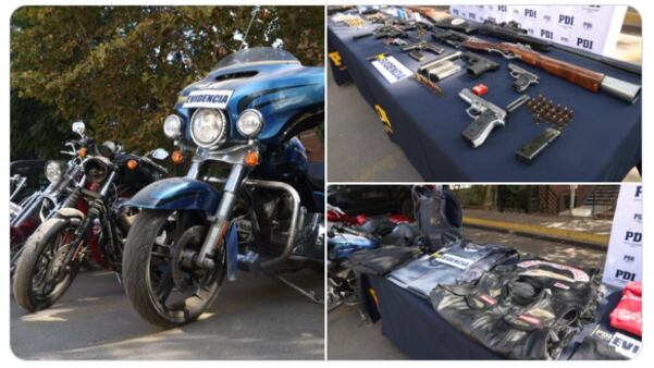 La Policía de Investigaciones (PDI) detuvo a 16 motoqueros chilenos miembros de la organización “Hell’s Angels” -Ángeles del Infierno- en el marco de una investigación desarrollada por la Fiscalía Metropolitana Occidente, desde comienzos del año 2022, informó Bio Bío.
Los sujetos fueron arrestados tras ser acusados de cometer delitos como secuestros, robos, tenencia de armas y drogas, y se allanaron 20 viviendas en las regiones de Valparaíso y Metropolitana.
En detalle, el operativo se llevó a cabo en las comunas de Pudahuel, Maipú, Calera de Tango, Renca, Quinta Normal, Lo Barnechea, Conchalí, Santiago, Cerro Navia, Huechuraba, Independencia, Tiltil, El Tabo y Cartagena.
Asimismo, hubo diligencias investigativas en el Centro de Detención Preventiva Sur, donde hay dos integrantes tras las rejas.
El procedimiento permitió incautar armas de fuego, municiones, drogas. Sumado a lo anterior, se encontraron chaquetas de la PDI, elementos de Carabineros, chalecos antibalas y otras especies.
Se espera que los involucrados pasen a control de detención y posterior formalización durante la tarde de este jueves en el Primer Juzgado de Garantía de Santiago.
Si bien “Hell’s Angels” reúne a fanáticos de las motocicletas, se trata de una organización criminal, según ha calificado la justicia estadounidense, ya que sus algunos de sus miembros han sido condenados por delitos como tráfico de drogas y homicidio.
Nacieron en aquel país en el año 1948, y se hicieron conocidos por movilizarse en motocicletas Harley-Davidson. Se estima que cuentan con más de 7.000 miembros en distintos países y continentes.