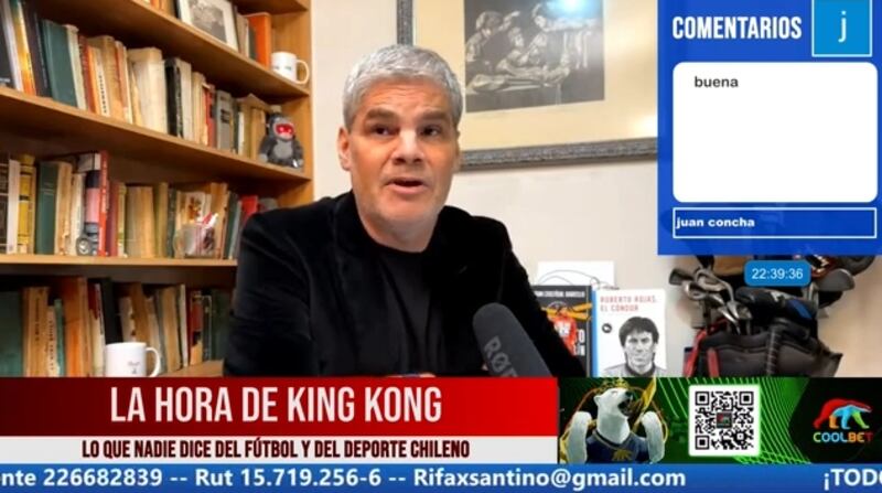 El periodista deportivo estrenó anoche un nuevo y polémico sponsor en su streaming,