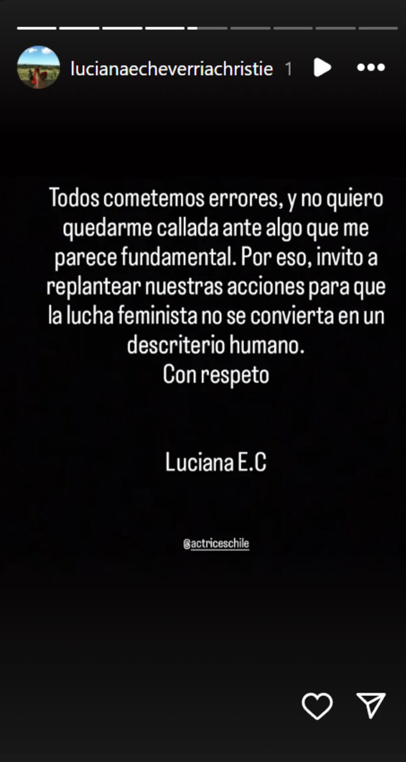 Historias de Luciana Echeverría | Fuente: Instagram @lucianaecheverriachristie