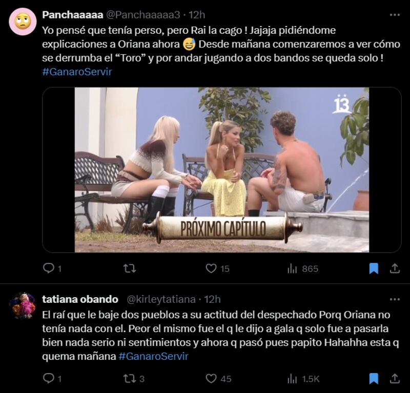 Reacción escena de celos de Raimundo a Oriana | Ganar o Servir