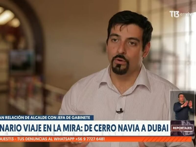 Alcalde Tamayo desmiente haber usado recursos municipales en viaje a Dubái con su Jefa de Gabinete y anuncia “acciones legales” contra Canal 13 por su reportaje