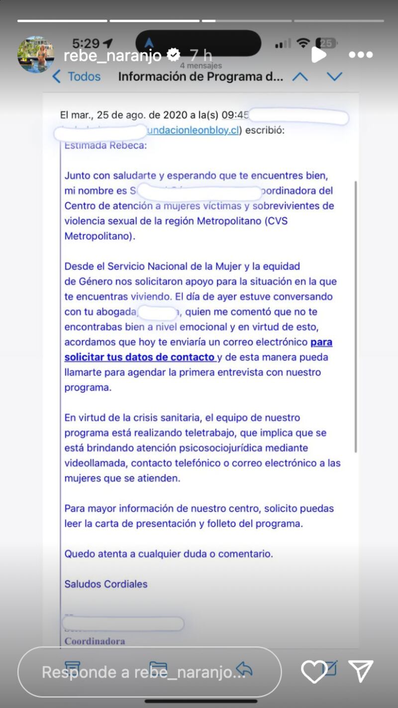 Historia de Rebeca Naranjo | Fuente: Instagram @rebe_naranjo