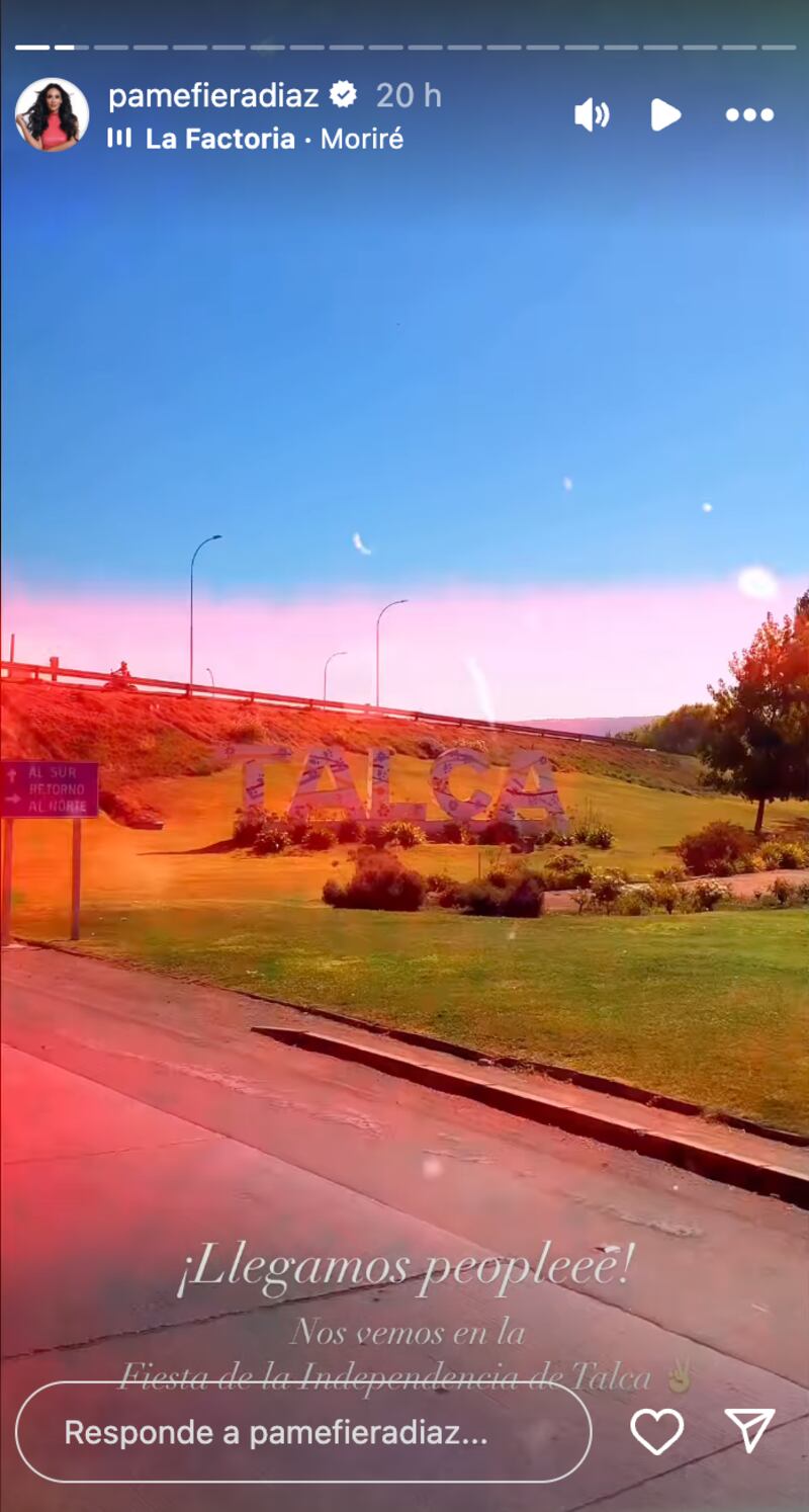Historia de Pamela Díaz | Captura: Instagram @pamefieradiaz