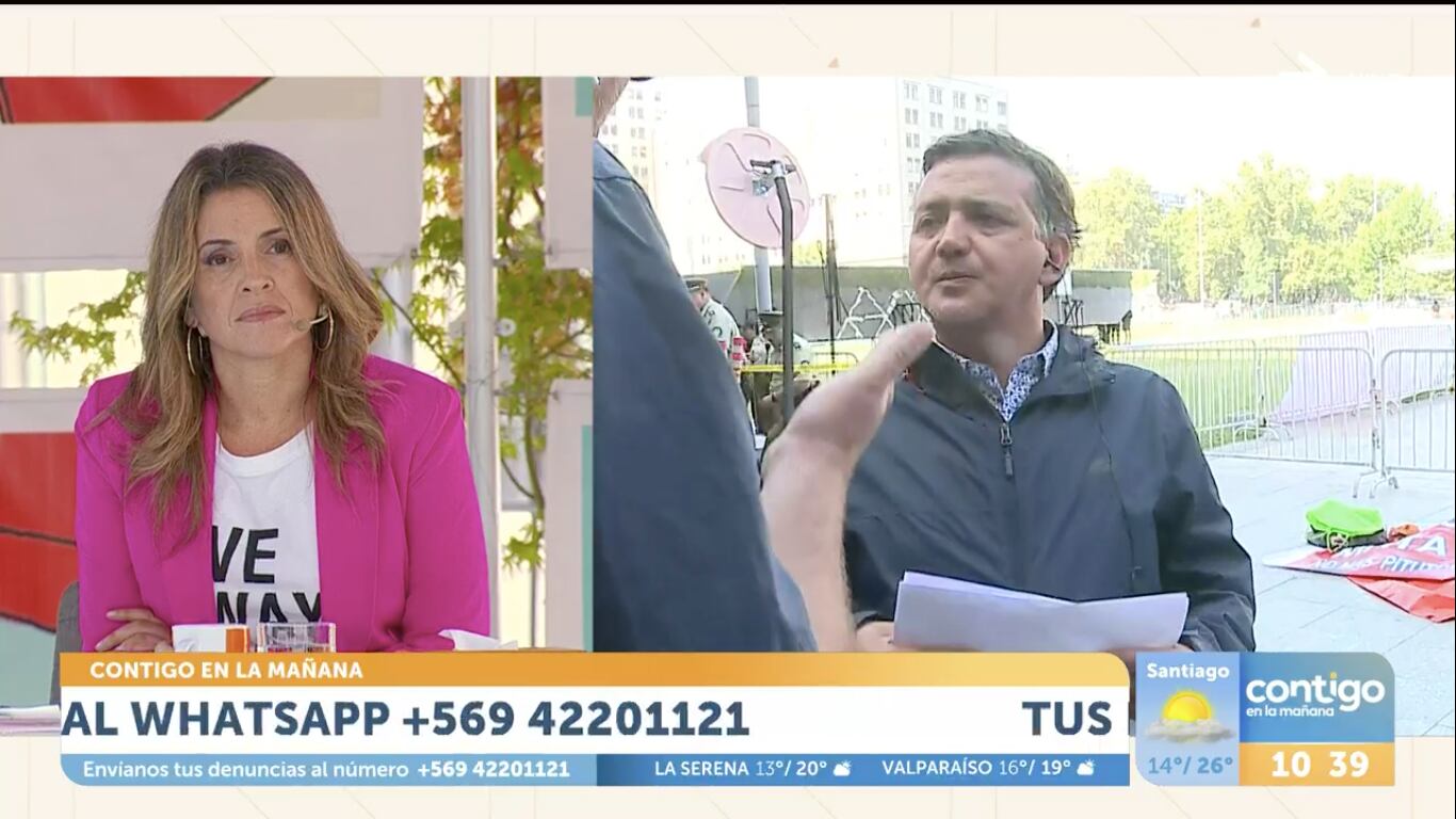 Monserrat Álvarez y César Chanampa | Captura: CHV