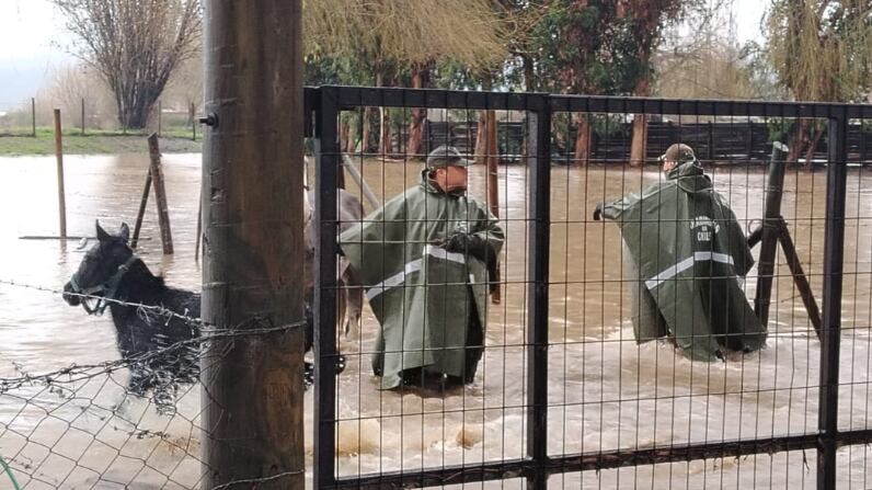Desborde del Estero La Cadena en Santa Elena, Rancagua | Fuente: Carabineros de la Región de O'Higgins