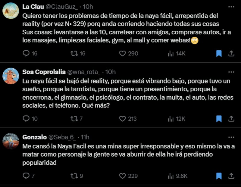 Reacciones a baja de Naya Fácil de "Ganar o Servir"