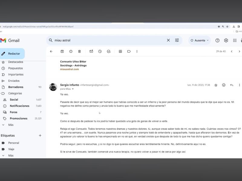 Correos de Miau Astral | Fuente: X