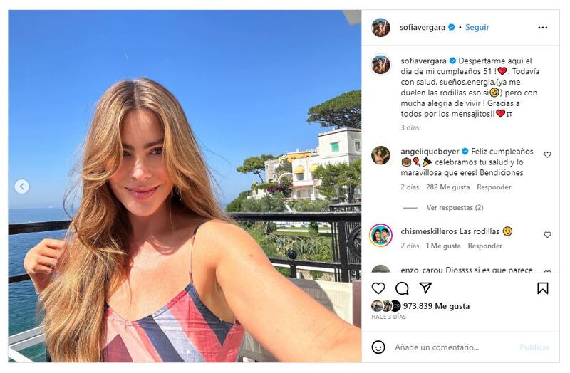 Sofia Vergara ha scelto l'Italia per le sue vacanze estive nel 2023