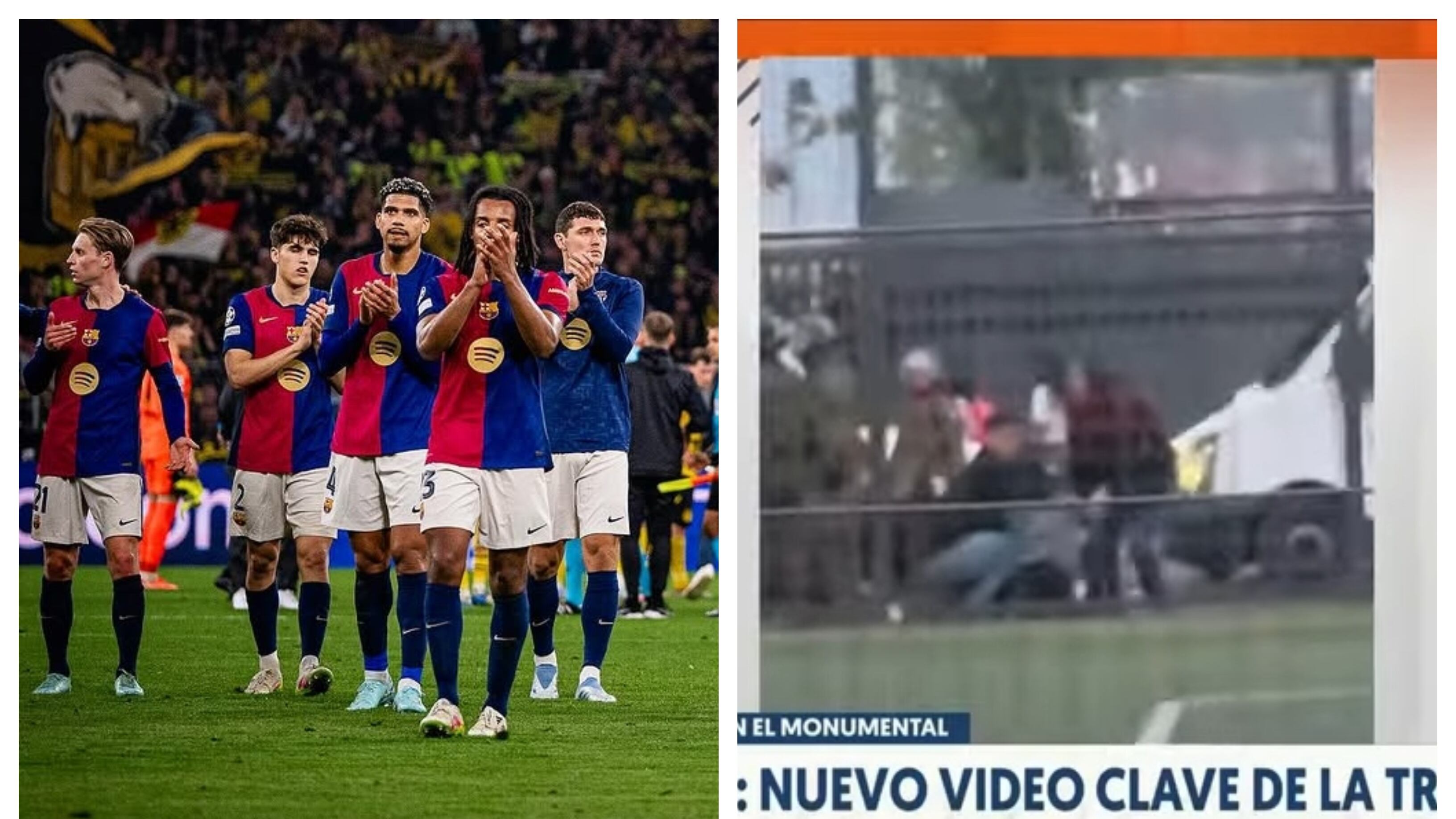 El capitán del club español, Ronald Araújo, lamentó el deceso de los dos hinchas de Colo Colo en la previa al partido copero ante Fortaleza en el estadio Monumental.