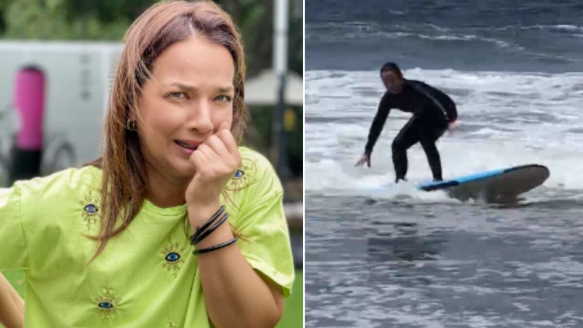 Adamari López surfeando